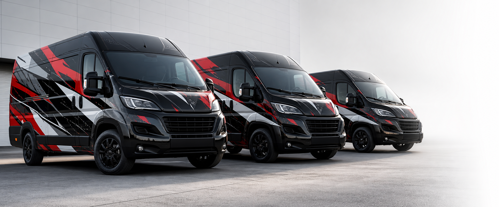 Coordinated commercial fleet vehicle wraps